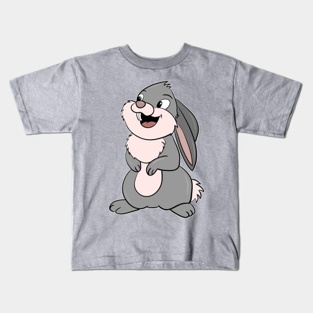 The jumping rabbit Kids T-Shirt by FamiLane